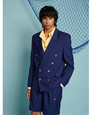 Sister Jane Marlin Double Breasted Blazer - Blue