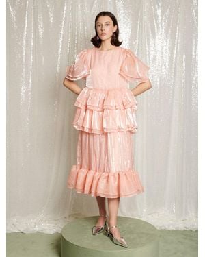 Sister Jane Reverie Ruffle Midi Dress - Pink