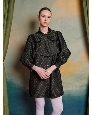 Sister Jane Ballad Jacquard Bow Dress - Green