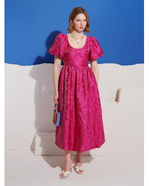 Sister Jane Pomegranate Jacquard Maxi Dress - Blue