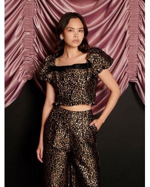 Sister Jane Cherie Leopard Jacquard Top - Multicolour