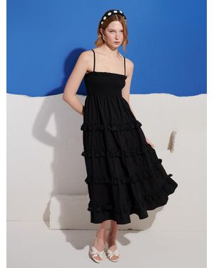 Sister Jane Sandstone Tassel Midi Dress - Blue