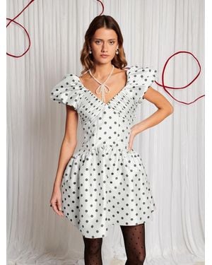 Sister Jane Dream Raven Spot Mini Dress - White
