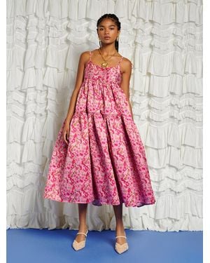 Sister Jane Dream Primavera Jacquard Midi Dress - Pink