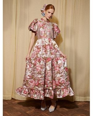 Sister Jane Dream Almost Bloom Jacquard Maxi Dress - Pink