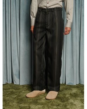 Sister Jane Richie Stripe Tailored Trousers - Green