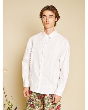 Sister Jane Verdure Trimmed Shirt - Natural