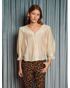 Sister Jane Silken Collar Blouse - Grey