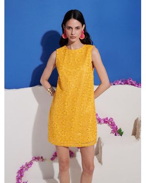 Sister Jane Dream Citrus Sequin Mini Dress - Blue
