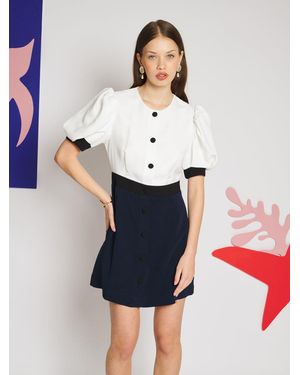 Sister Jane Bastien Colour Block Mini Dress - White