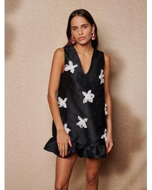 Sister Jane Glow Flora Mini Dress - Black