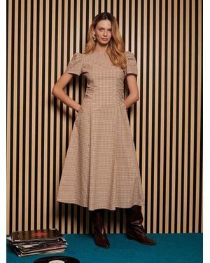 Sister Jane Ghospell Rita Check Midi Dress - Brown
