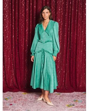 Sister Jane Caelia Jacquard Midi Dress - Red