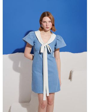 Sister Jane Kasos Denim Bow Dress - Blue