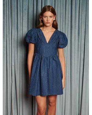 Sister Jane Daze Embellished Denim Mini Dress - Blue