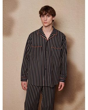 Sister Jane Wisp Stripe Pajama Shirt - Brown