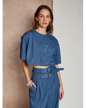 Sister Jane Ghospell Bettie Pinstripe Top - Blue