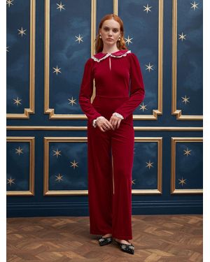 Sister Jane Ballad Velvet Jumpsuit - Blue