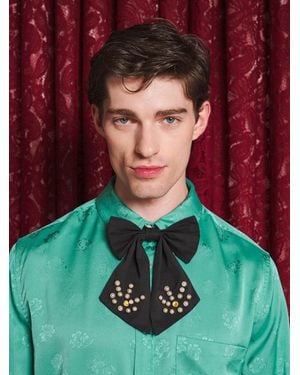 Sister Jane Lyon Studded Bow Tie - Red