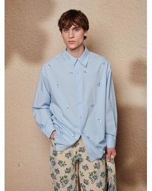 Sister Jane Ellis Embellished Drawstring Shirt - Blue