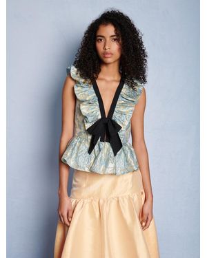 Sister Jane Dream Bluebell Jacquard Bow Top