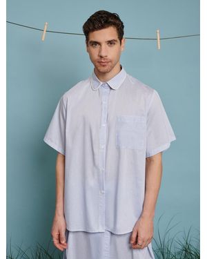 Sister Jane Cameron Pinstripe Boxy Shirt - Blue