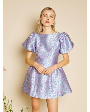 Sister Jane Wisteria Jacquard Mini Dress - Blue
