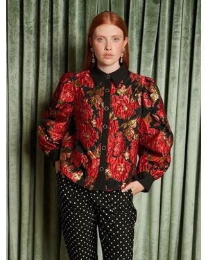 Sister Jane Dream Illusions Jacquard Blouse - Red