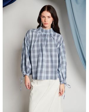 Sister Jane Ghospell Caitlin Check Top - Blue