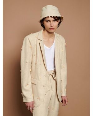 Sister Jane Dylan Bead Single Breasted Blazer - Natural