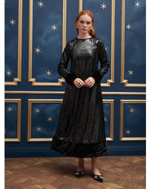 Sister Jane Palais Sequin Midi Dress - Blue