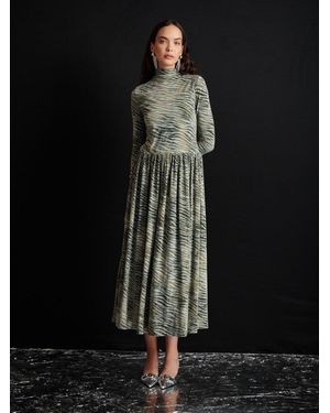 Sister Jane Ghospell Bria Zebra Midi Dress - Black