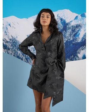 Sister Jane Ghospell Domino Jacquard Wrap Dress - Blue