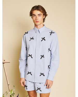 Sister Jane Drew Bow Shirt - Blue