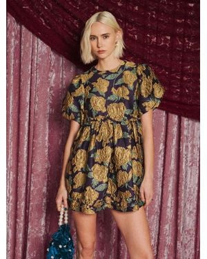 Sister Jane Dream Peridot Jacquard Mini Dress - Red
