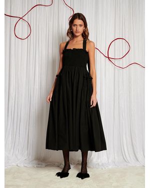 Sister Jane Dream Heartstrings Cross Straps Midi Dress - White