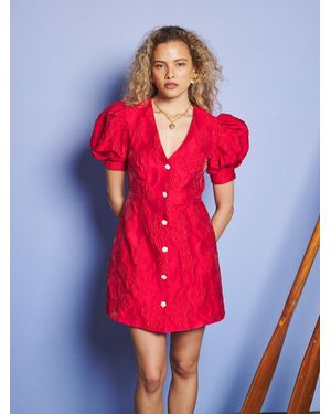 Sister Jane Tansy Jacquard Mini Dress - Red