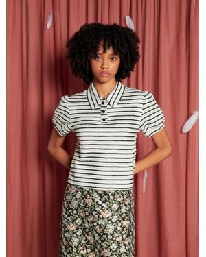 Sister Jane Magpie Stripe Polo Shirt - Red