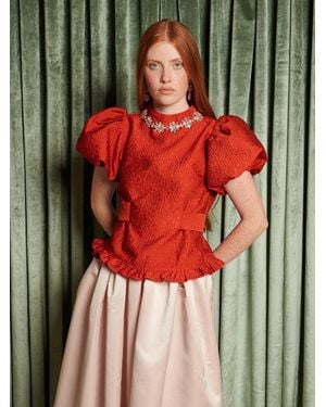 Sister Jane Dream Narrative Jacquard Top - Red