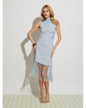 Sister Jane Ghospell Mona Fringed Mini Dress - Blue