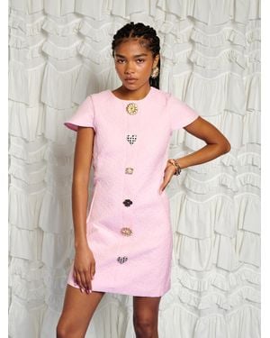 Sister Jane Dream Dorada Jacquard Mini Dress - Pink