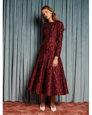 Sister Jane Fade Floral Midi Dress - Grey