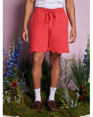 Sister Jane Chirp Scallop Shorts - Red