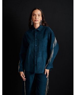 Sister Jane Ghospell Carmen Cord Shirt - Blue