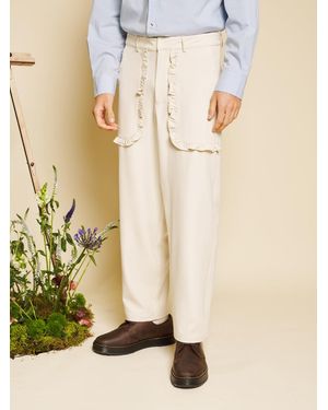 Sister Jane Odilon Ruffle Trim Trousers - Natural