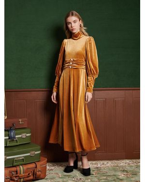 Sister Jane Citrine Velvet Maxi Dress - Green