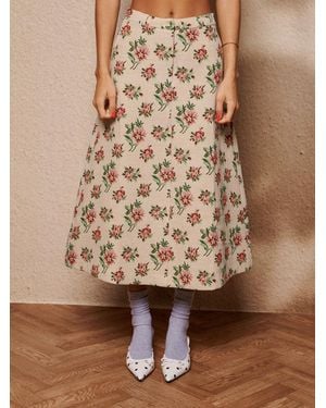 Sister Jane Ember Tapestry Midi Skirt - Brown