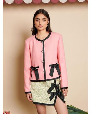Sister Jane Plum Tweed Jacket - Pink