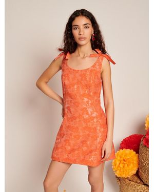 Sister Jane Neroli Bow Jacquard Mini Dress - Orange