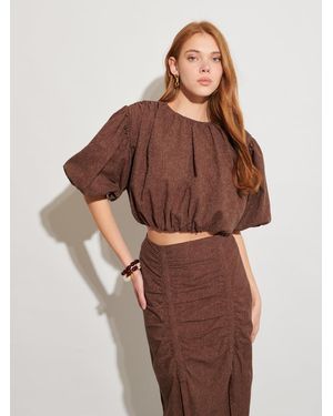 Sister Jane Ghospell Tania Bubble Top - Brown